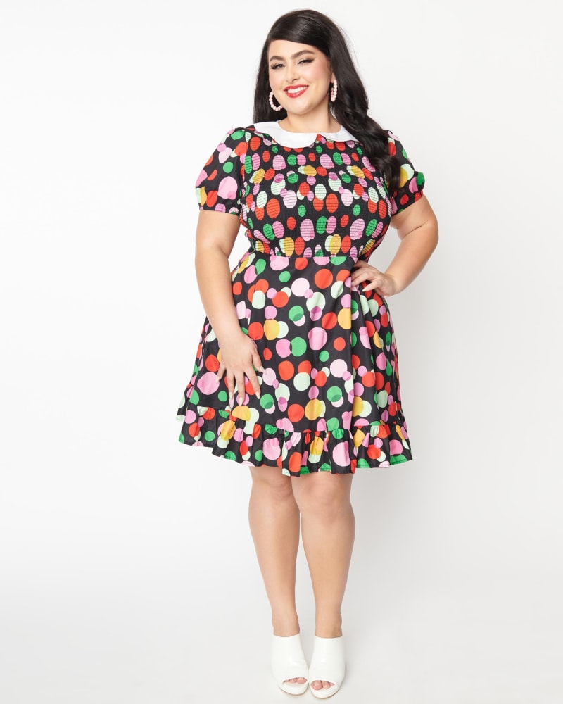 Rainbow plus size black dresses cheap